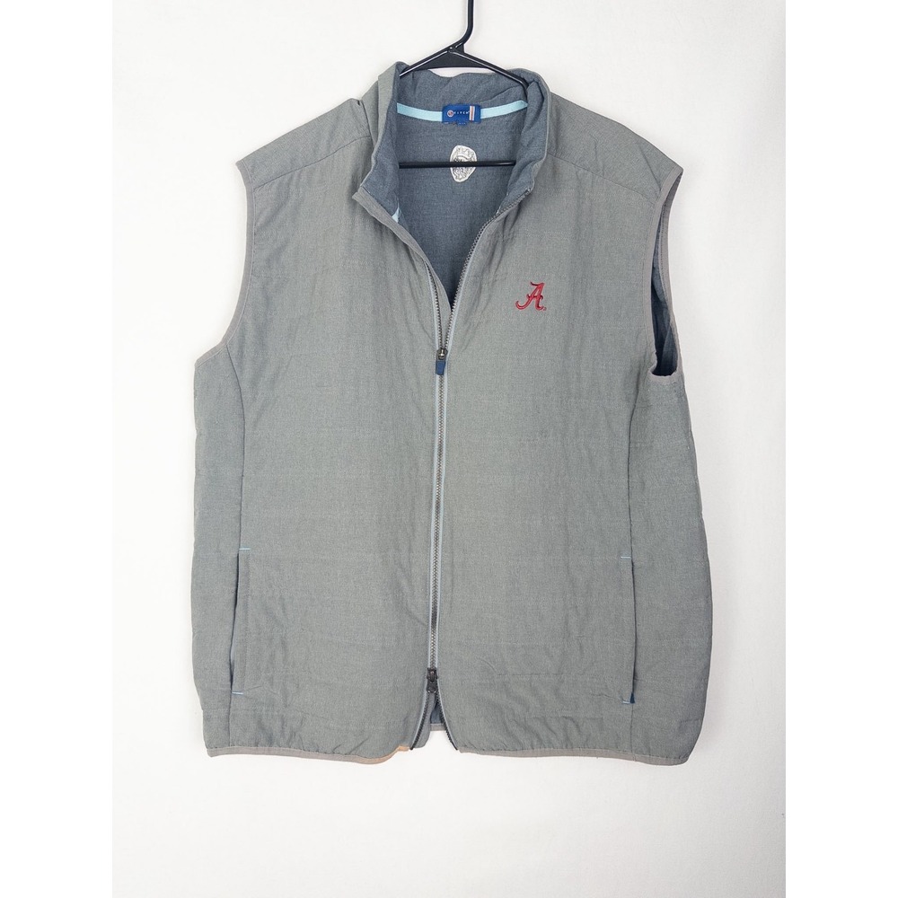 Stitch Vest Mens 2XL‎ Gray Alabama Full Zip Golf Performance Outdoor Quilt
